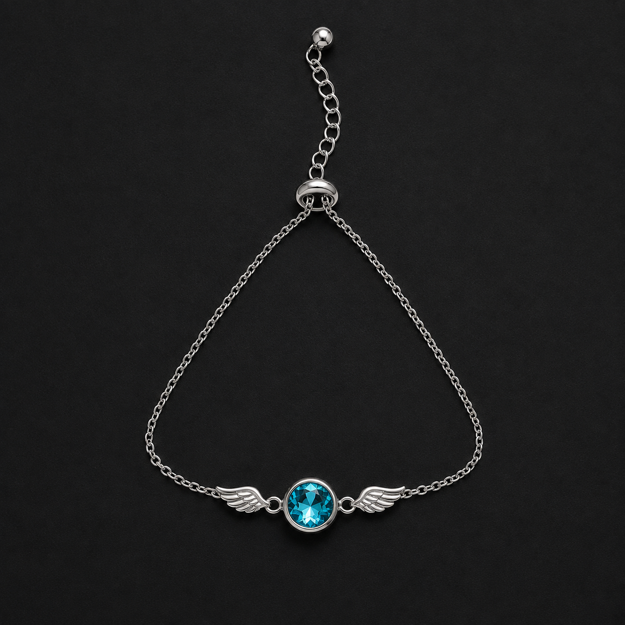 vs-15 Blue Gemstone Wing Chain Bracelet