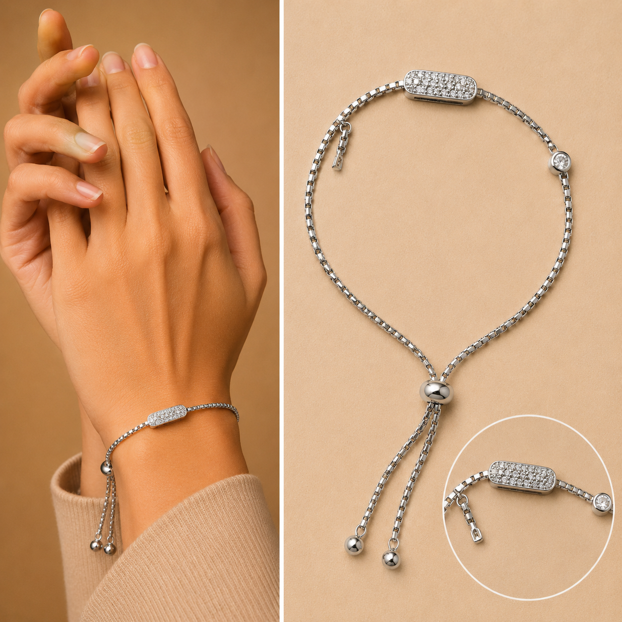 vs-18 Crystal Bar Chain Bracelet