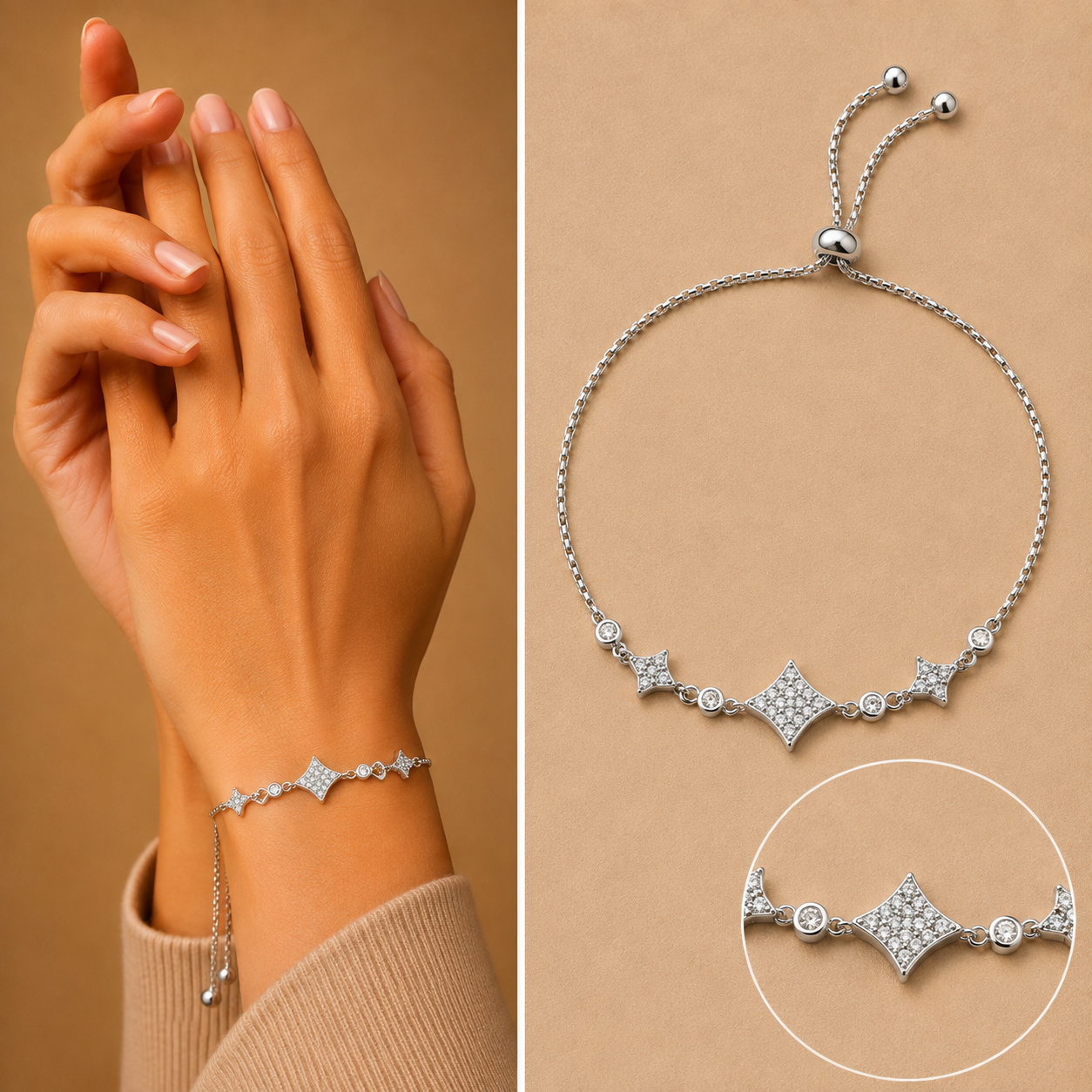 vs-21 Crystal Star Chain Bracelet