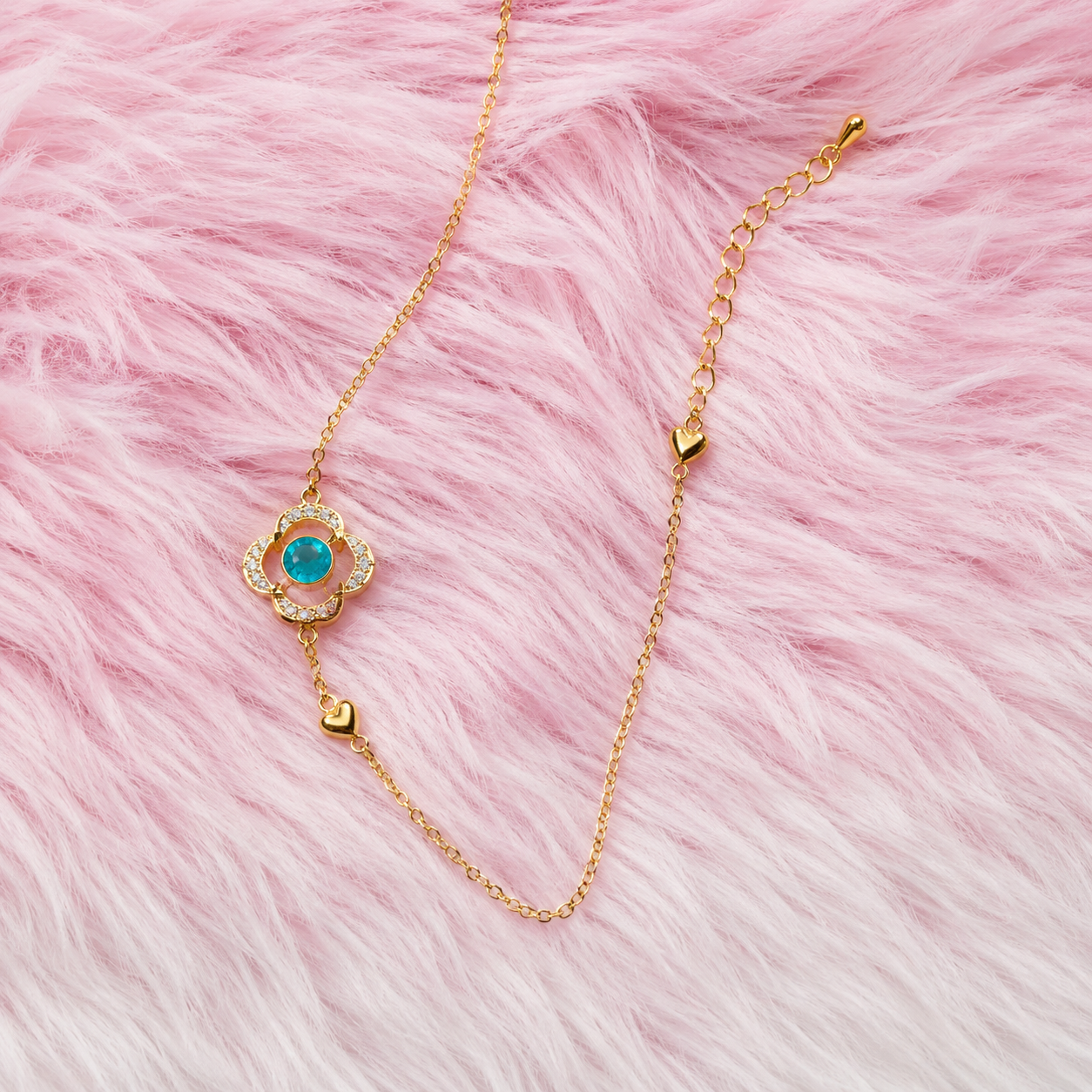 vs26 Golden Evil Eye Crystal Chain Bracelet