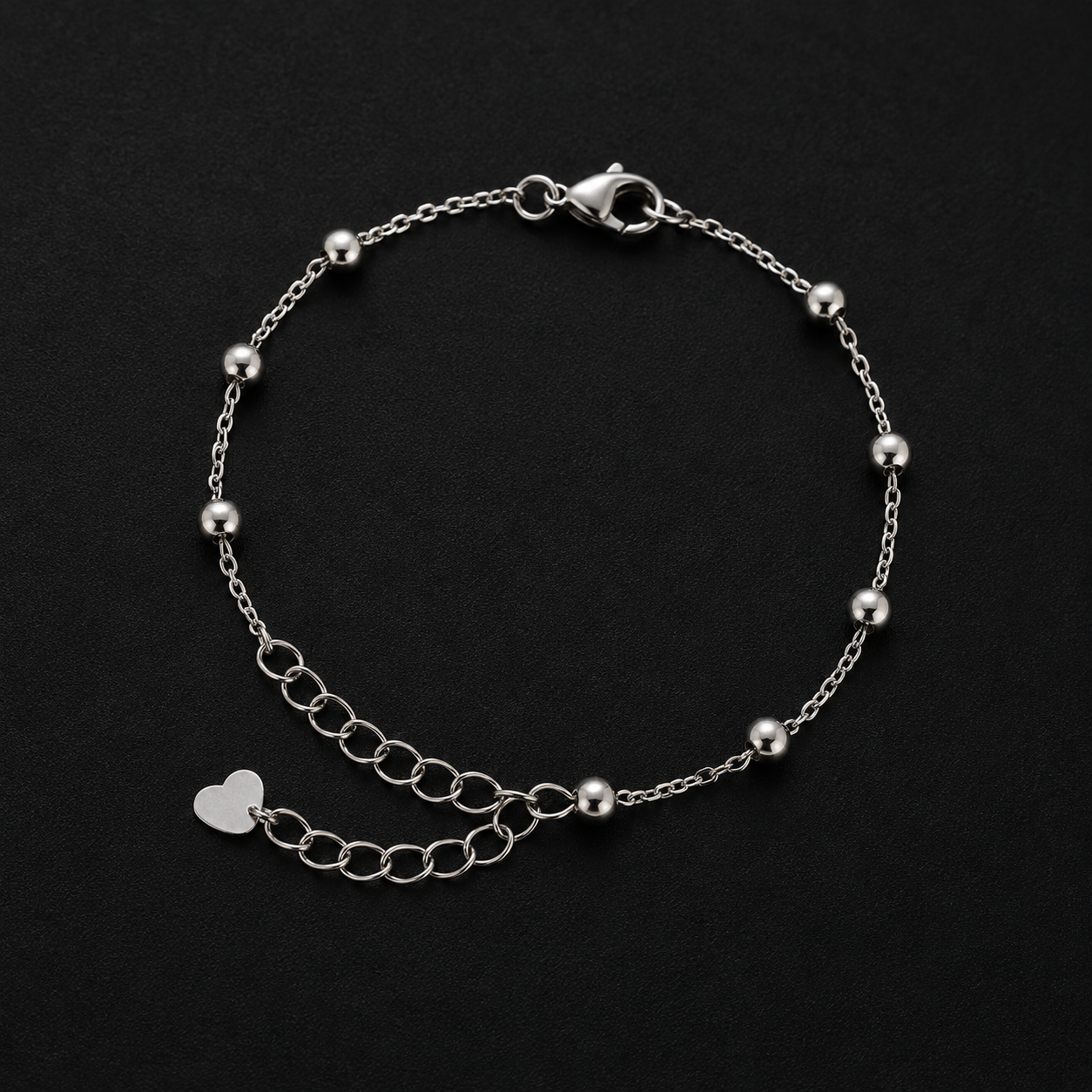 vs28 Silver Beaded Chain Bracelet
