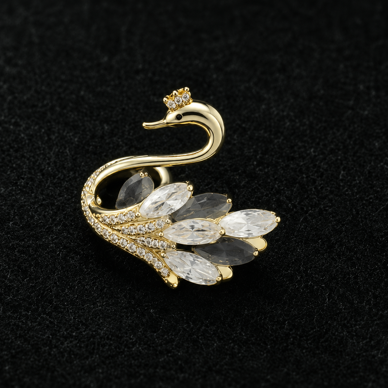 vs95 Golden Floral Crystal Hair Clip
