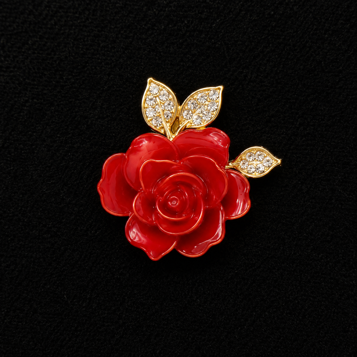 vs106 Red Rose Crystal Hair Clip